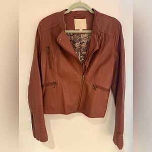 Anthropologie Rust Leather Jacket